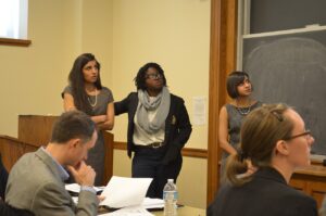 Team presenting a class project