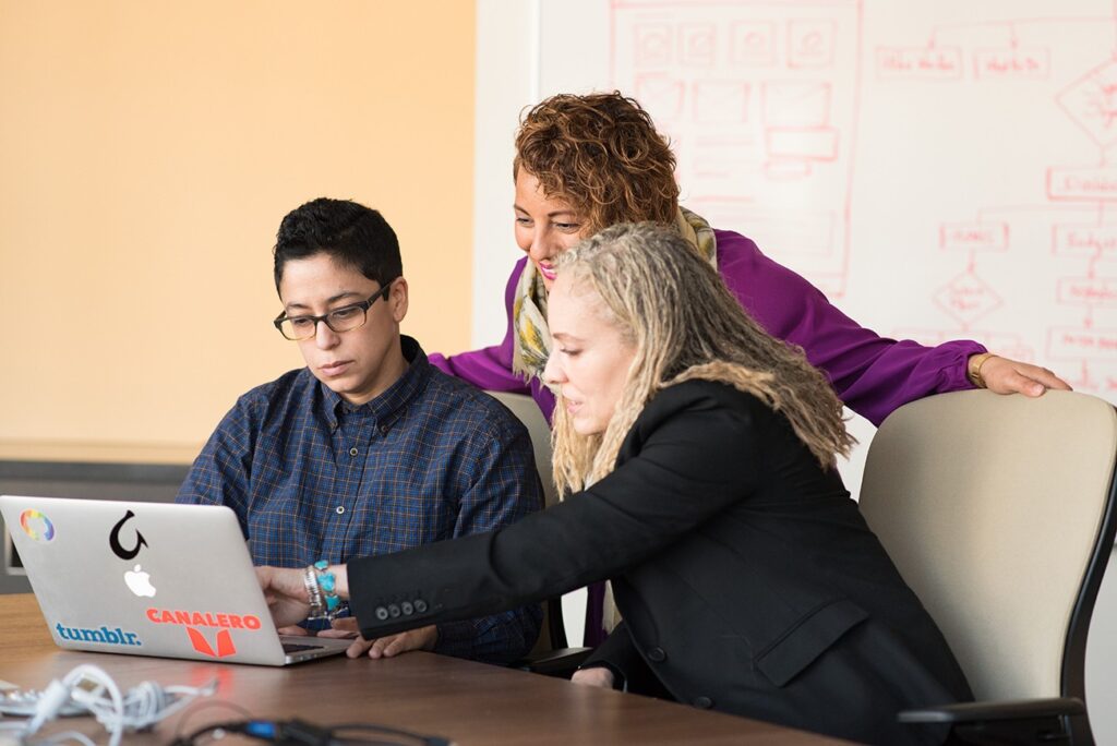 colleagues working together
