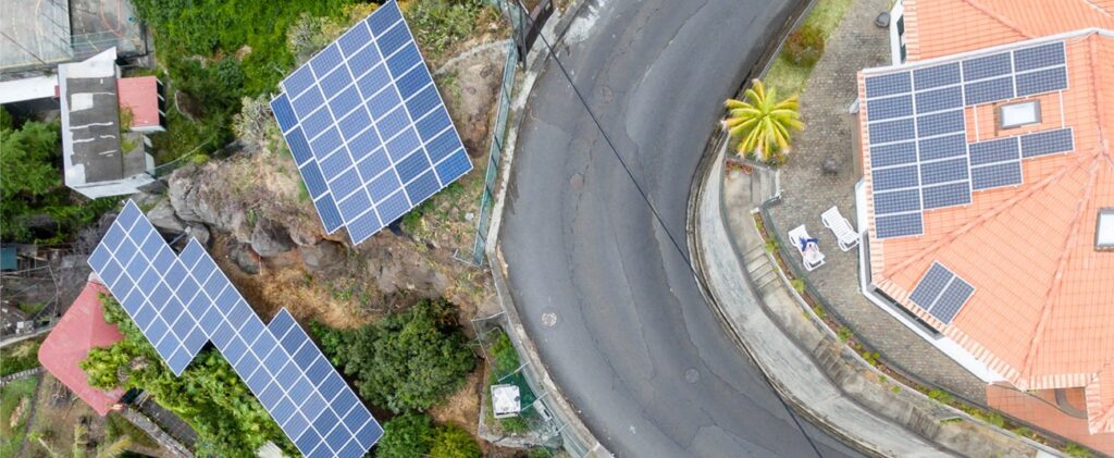 Solar panels generating energy