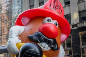 Mr. Potato Head float in a parade