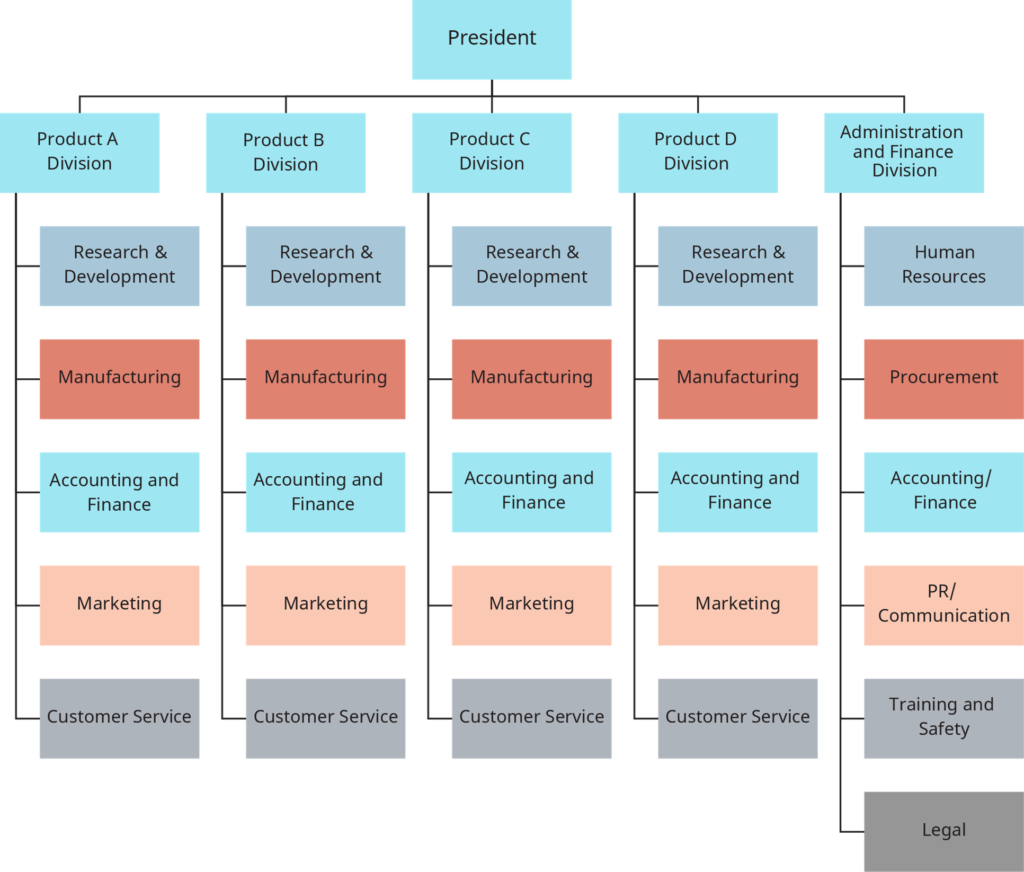 Example of a Product Divisional Structure